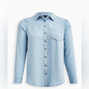 Torrid Pocket Button Down - Soft Tencel Light Wash 2x
